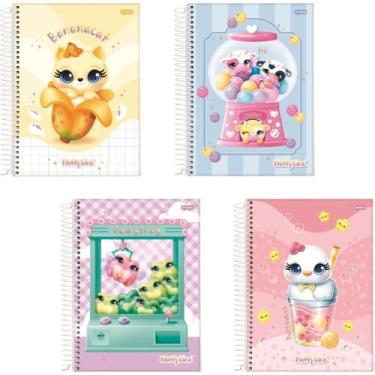 Imagem de Caderno Brochura 1/4 Capa Dura FLUFFY 80 Folhas Pacote com 5 Unidades 