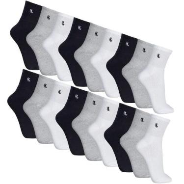 Imagem de Kit Com 18 Pares Meias Masculina Lupo Cano Médio Sport 3245, 37-40, Mi