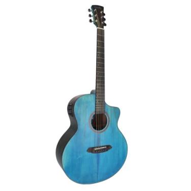 Imagem de VIOLÃO ELÉTRICO CORAL 40" - TAMPO SOLIDO EM SPRUCE - BLUE WOOD - EQ 3 BANDAS - VGAC1954BW40 - TONANTE