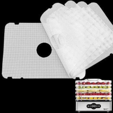 Imagem de GUCUJI Folhas de desidratador de silicone para desidratador de alimentos Magic Mill, antiaderente, livre de BPA, pacote com 5 (tapetes de malha de desidratador de alimentos reutilizáveis premium)