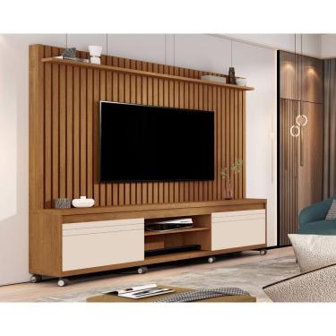 Imagem de Estante Home Para Tv até 65 Polegadas Orion 220cm Freijó com OffWhite - Rede Móveis