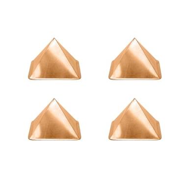 Imagem de TREE MAISON CORONATING HOMES Pirâmide curva oca de cobre puro | 5 cm | Pacote com 4 | Aumente a energia positiva para Vastu | Energia para vibrações em casa, escritório | Remédios poderosos de energia