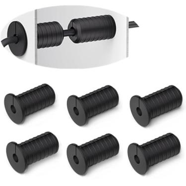 Imagem de 6 argolas de parede de silicone Starlink de 1,9 cm para Internet, bucha de parede impermeável para organizar cabos de proteção, preto com rosca
