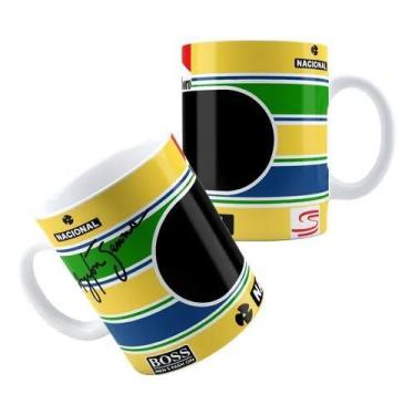 Imagem de Xícara Caneca Personalizada de Porcelana Cerâmica  Piloto Formula 1 Ay