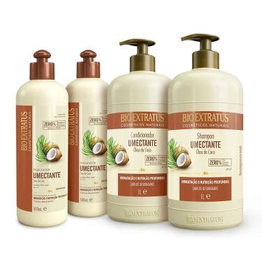 Imagem de Kit Bio Extratus Umectante Óleo de Coco Shampoo, Condicionador e Finalizador (1L)