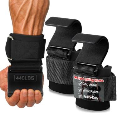 Imagem de TOPOKO 2 ganchos para levantamento de peso, melhores alças de pulso pesadas, alças de levantamento de peso, luvas de ginástica para levantamento de peso