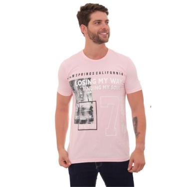 Imagem de Camiseta Masculina Casual Premium Confortável - ESTILO RENOVADO, Rosa,