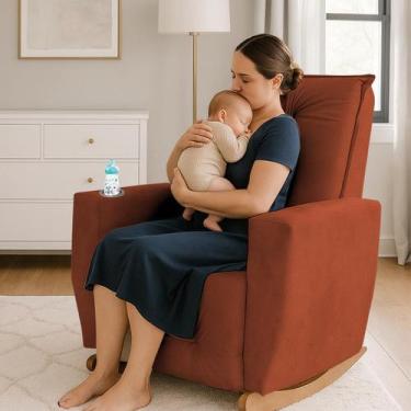 Imagem de Poltrona de Amamentação Balanço Quarto de Bebe Mamãe Agata - Bl DECOR,