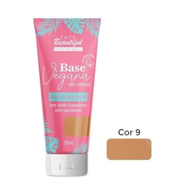 Imagem de Base Líquida Matte Vegana Alta Cobertura Face Beautiful 30ml (Cor 09)