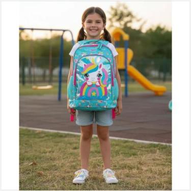 Imagem de Mochila de Costas Rabisk Teen Unicórnio RKU5003M Cor: Verde