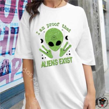 Imagem de Camiseta Aliens Existem - Mina Store, Branco, G2
