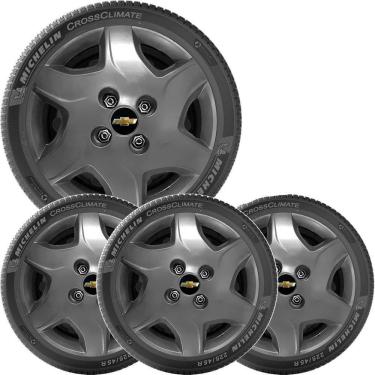 Imagem de 4X Calota Gm Celta Corsa Classic Aro 13 Grafite Emblem 042Cb