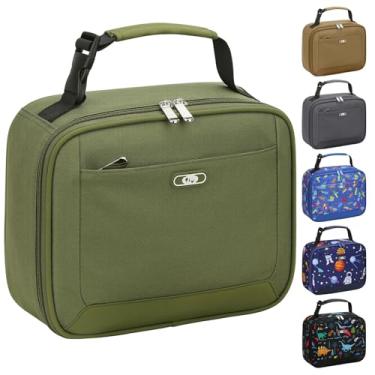 Imagem de Lancheira infantil com isolamento térmico para meninos e meninas, linda e reutilizável, lancheira à prova d'água, portátil, térmica para crianças, para escola, piquenique, viagem, verde