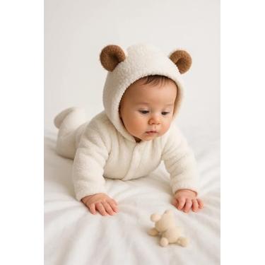 Imagem de Macacão Infantil Menina e Menino com Capuz de Ursinho (M)