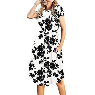 Imagem de Roupa feminina de manga de verão para professores, vestido casual midi