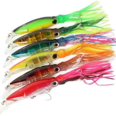 Imagem de Kit 6 Isca Artificial Squid Jig 13cm 25g Cores Sortidas Pesca Esportiv