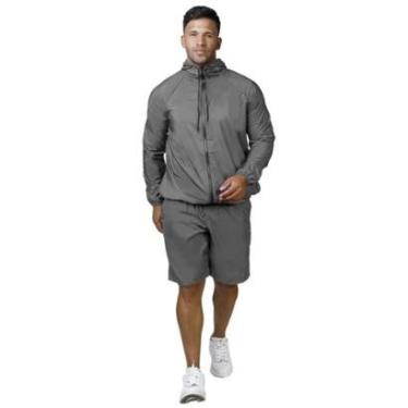 Imagem de Conjunto Jaqueta e Bermuda Corta Vento Ultraleve Corrida Academia-Masculino