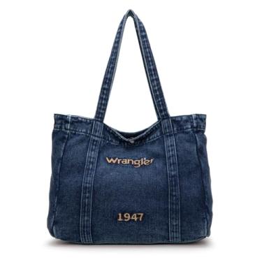 Imagem de Montana West x Bolsa jeans Wrangler para mulheres, bolsas de ombro e bolsas jeans, Jeans escuro, Medium
