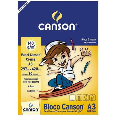 Imagem de Bloco desenho creme A3 140g com 20 folhas Canson