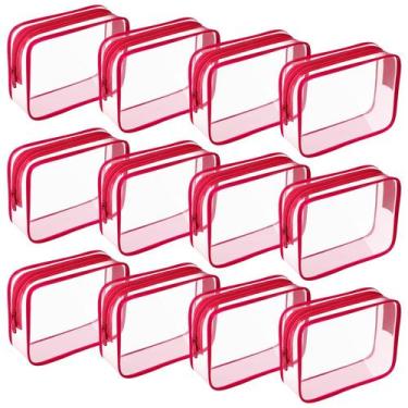 Imagem de Bolsas de maquiagem Weewooday Bolsas com zíper de PVC transparente (12