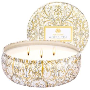 Imagem de Vela perfumada M&SENSE White Tea 3 Wick Soy 340g 40h Burn