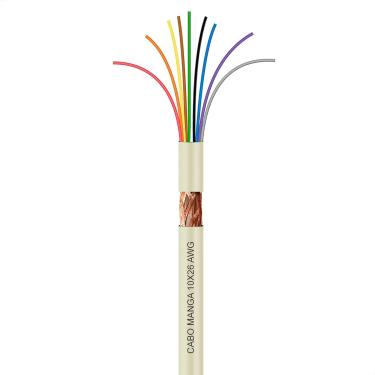 Imagem de Cabo Manga 10x26 AWG - com Blindagem Bege - 50 Metros
