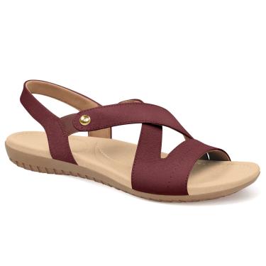 Imagem de Sandália Rasteira Feminina Elástico Perolado Ameixa Usaflex R1804