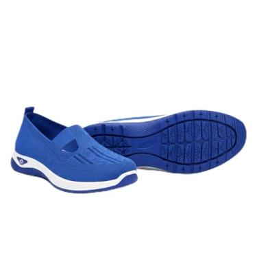 Imagem de StoneLiquid Tênis feminino confortável de malha respirável ortopédico suporte de arco macio com recorte macio, Azul Tam.39/40