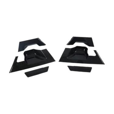 Imagem de Grade de carro lanterna traseira Sobrancelha de farol compatível com C-HR 2017 asa de teto traseiro alça de tigela tira de acabamento decoração de aparência de carbono (maçaneta da tigela da porta