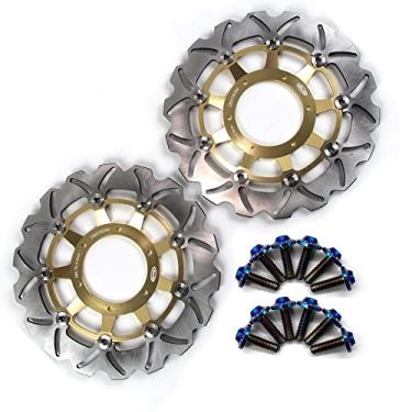 Imagem de Arashi Discos de freio dianteiro Rotores com parafusos de montagem para Honda CBR600F4i 2001-2007, CBR600F Sport 2001-2002, CB900F Hornet 900 2002-2006, acessórios de motocicleta dourados
