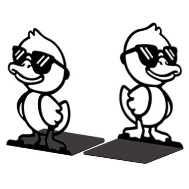 Imagem de Peacoblue Suportes de livros de metal para prateleiras, tampas de livros de estudo resistentes decorativas modernas para escritório, mesa, prateleira, sala 13,5 x 10,9 x 20,1 cm, suportes altos de