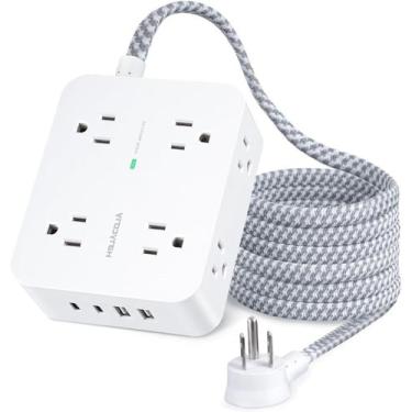 Imagem de Protetor de sobretensão Power Strip HANYCONY de 20 pés com 8 tomadas e