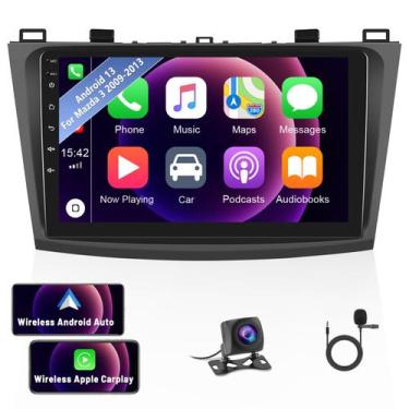 Imagem de Estéreo de carro Android 13 para Mazda 3 2009-2013 com Carplay 9" - AM