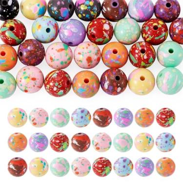 Imagem de Craftora 30 peças de contas de acrílico de 16 mm chiclete coloridas de grafite grosso para caneta com contas, contas focais de bola redonda grande de plástico para fabricação de joias, suprimentos de
