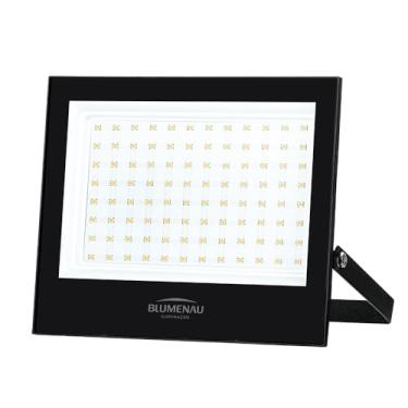 Imagem de Refletor Blumenau Led Play 100W Preto Bivolt IP66 3000K Luz Amarela