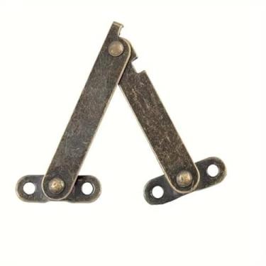 Imagem de Dobradiças de suporte de tampa permanecem bronze antigo ferro decoração caixa dobradiça móveis ferragens para móveis porta armário cozinha móveis (Bronze, 10 peças)