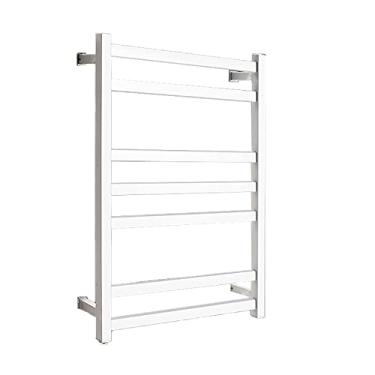 Imagem de Aquecedor de toalhas aquecido, suporte para aquecedor de toalhas elétrico montado na parede, 7 barras quadradas, toalheiro elétrico inteligente, toalheiro de aço inoxidável, aquecido, secador de