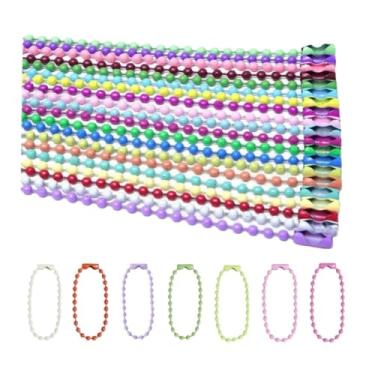 Imagem de Etiqueta manual conector metal colorido 10 cm chaveiro acessório bonecas bola contas correntes chave (100 peças)