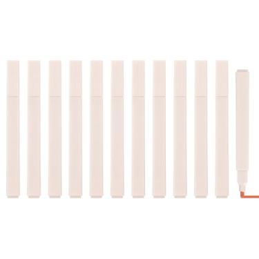 Imagem de PATIKIL Marcador estético, pacote com 12 canetas marcadoras de ponta larga à base de água, quadradas, coloridas, materiais de estudo para escritório, diário, uso doméstico, laranja