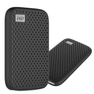 Imagem de Ferbao Capa de silicone compatível com disco rígido portátil WD My Passport SSD 500G/1T/2T/4T Acessórios Capa protetora de silicone macio (preto)