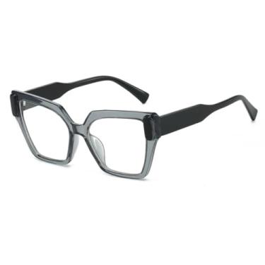 Imagem de HCPIHF Óculos de sol grandes de luxo, moda feminina, gradiente, masculino, punk, tons de uv (cinza)