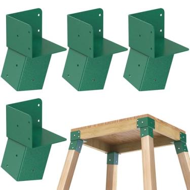 Imagem de Dolibest Suportes resistentes para cervos, suportes de persiana de veado 4 x 4, suporte triangular, suporte elevado revestido com pó para plataformas externas, caça, tiro, deck de observação e casas