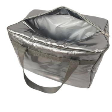 Imagem de Bolsa Térmica 26 Litros Grande Cooler Bebidas Cerveja Refrigerante 45 Latas Viagem Praia Camping (Prata)