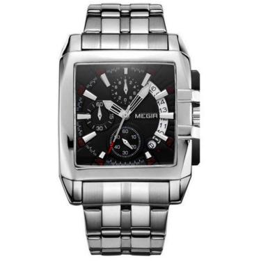 Imagem de Relógio Masculino De Aço Inoxidável Quadrado á Prova D'água Esportivo