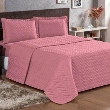 Imagem de Cobre Leito King Pratic Lisa 3 Peças - Rose