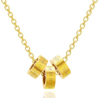 Imagem de Colar com pingente feminino banhado a ouro 18K, Large, Metal banhado a ouro 18k, Sem Pedra Preciosa