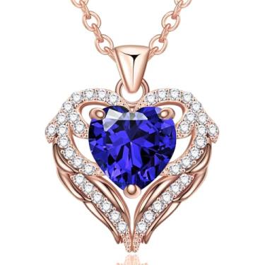 Imagem de Colares com pingente de cristal de pedra do mês de nascimento para mulheres, presente de aniversário dos namorados, dia das mães, colar de namorada, joia de coração de filha, aniversário para ela, ON