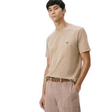 Imagem de Camiseta Hering Básica Masculina World Com Bordado Marrom-Masculino