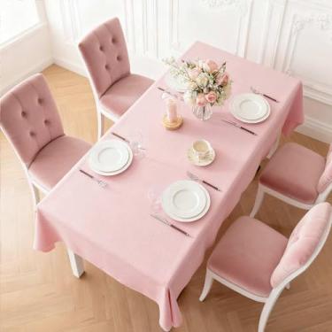 Imagem de Qidordour Toalha de mesa retangular, 152 x 213 cm, toalha de mesa de linho sintético, resistente à água, à prova de derramamento, capa de mesa de jantar de poliéster limpável para cozinha, café