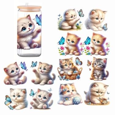 Imagem de F06C24K1101 UV DTF Cup Wraps Inverno UV DTF Transferência Adesivo Impermeável para Copos de Vidro, Mobiliário, Artesanato DIY, Adesivos de Transferência para DIY Garrafa de Água Laptop Decalque